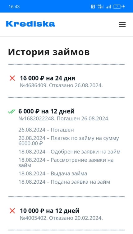 Фото Быстро поступают деньги на счёт, но комиссия на оплату, и отказ в повторной заявке.