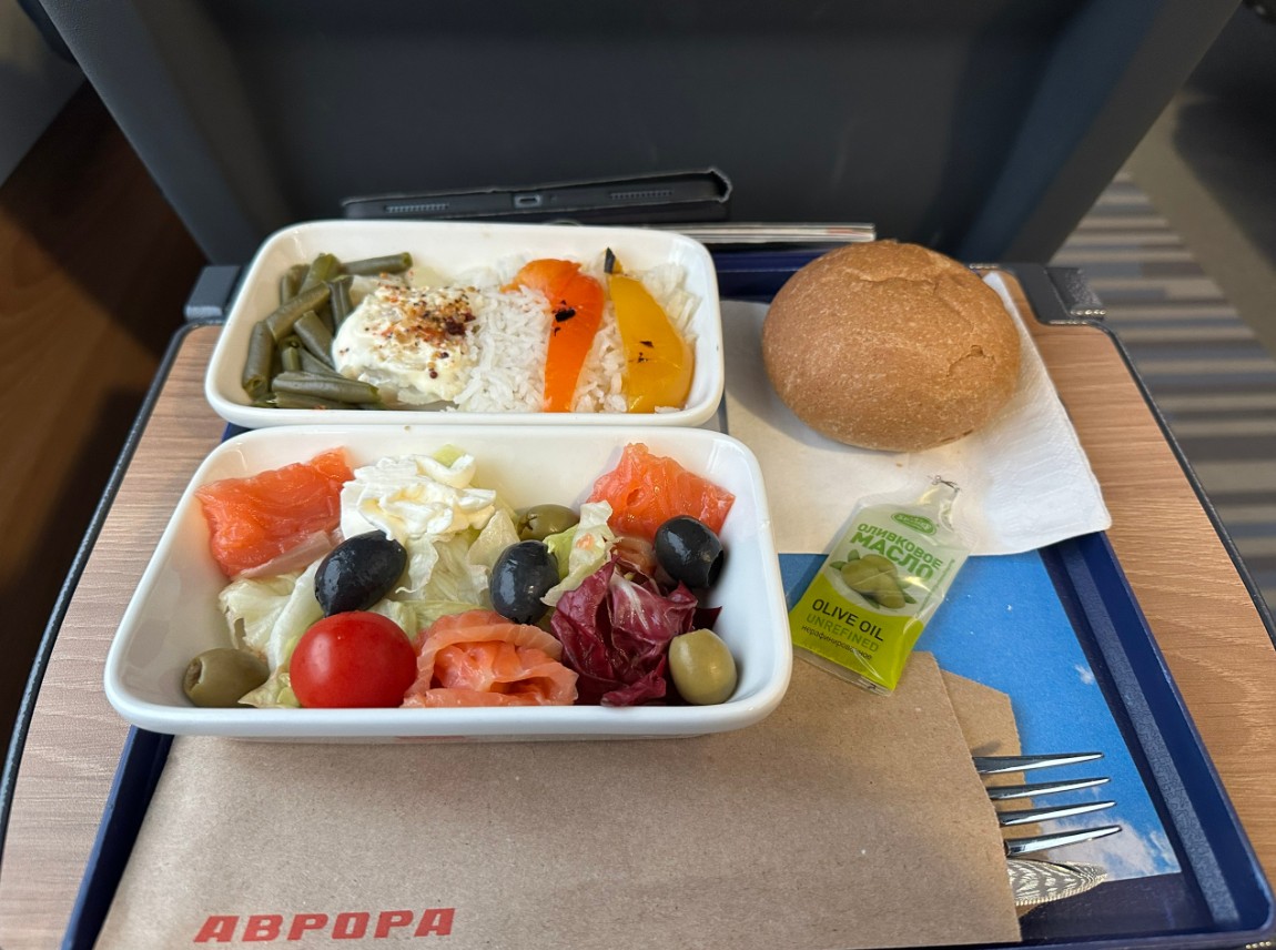 Фото Поезд «Аврора»: впечатления от питания в бизнес-классе.